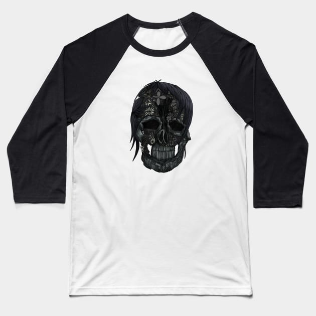 Plant Skull 4 Baseball T-Shirt by adamzworld